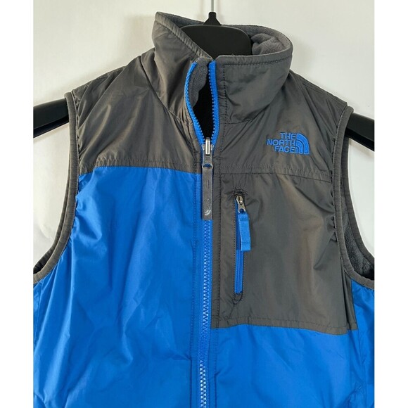 North Face Reversible Vest Medium 10-12 Fleece Lined Blue Gray Gorpcore‎ Camping - Picture 2 of 12